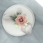 Dusty Rose Artificial Flower Corsage Bracelet, 1 Pc, Wedding and Festival Accessory