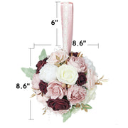 Silk Rose Flower Balls 6 Pcs 8 Inch Wedding Hanging Spheres Kissing Ball Centerpieces