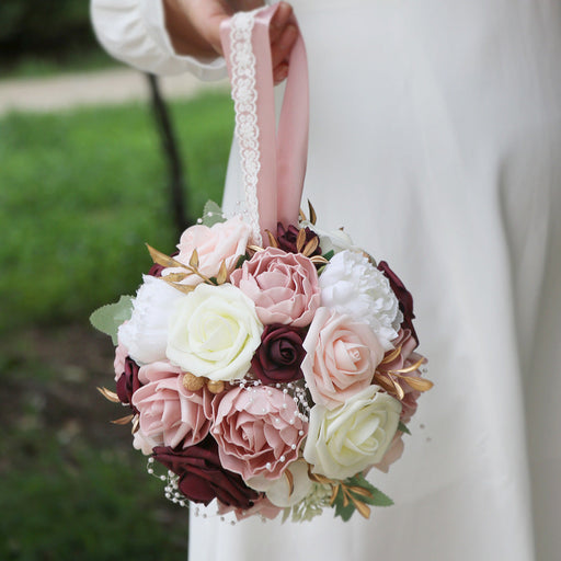 Silk Rose Flower Balls 6 Pcs 8 Inch Wedding Hanging Spheres Kissing Ball Centerpieces