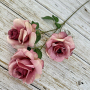 25 Inch Princess Diana Dusty Rose Silk Flower Spray Stems, 25 Pcs Artificial Bulk