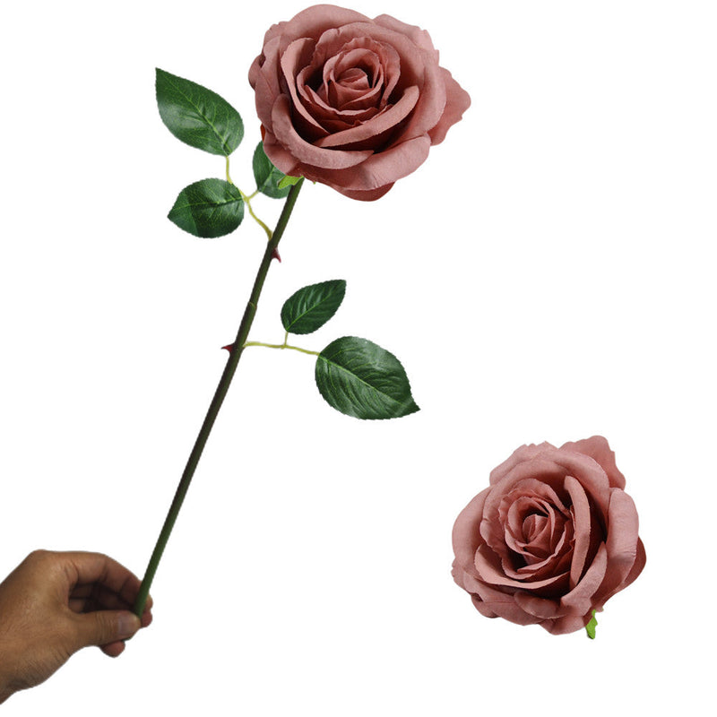 10 Pcs Artificial Silk Rose Stems, 12 Inch, Red, Wholesale Bouquet Flowers