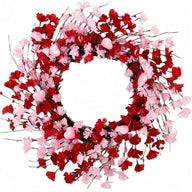Valentine's Day Faux Forsythia Wreaths (6 Styles/Sizes) - Pink & Red Romantic Decor
