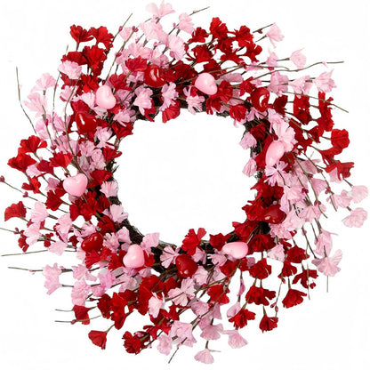 Valentine's Day Faux Forsythia Wreaths (6 Styles/Sizes) - Pink & Red Romantic Decor