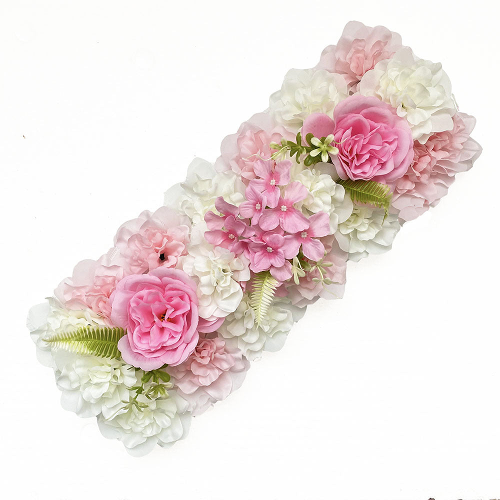 Artificial Wedding Flower Row 20x8 Inch Silk Flower Arrangement for Wedding Arch Aisle Backdrop Decor