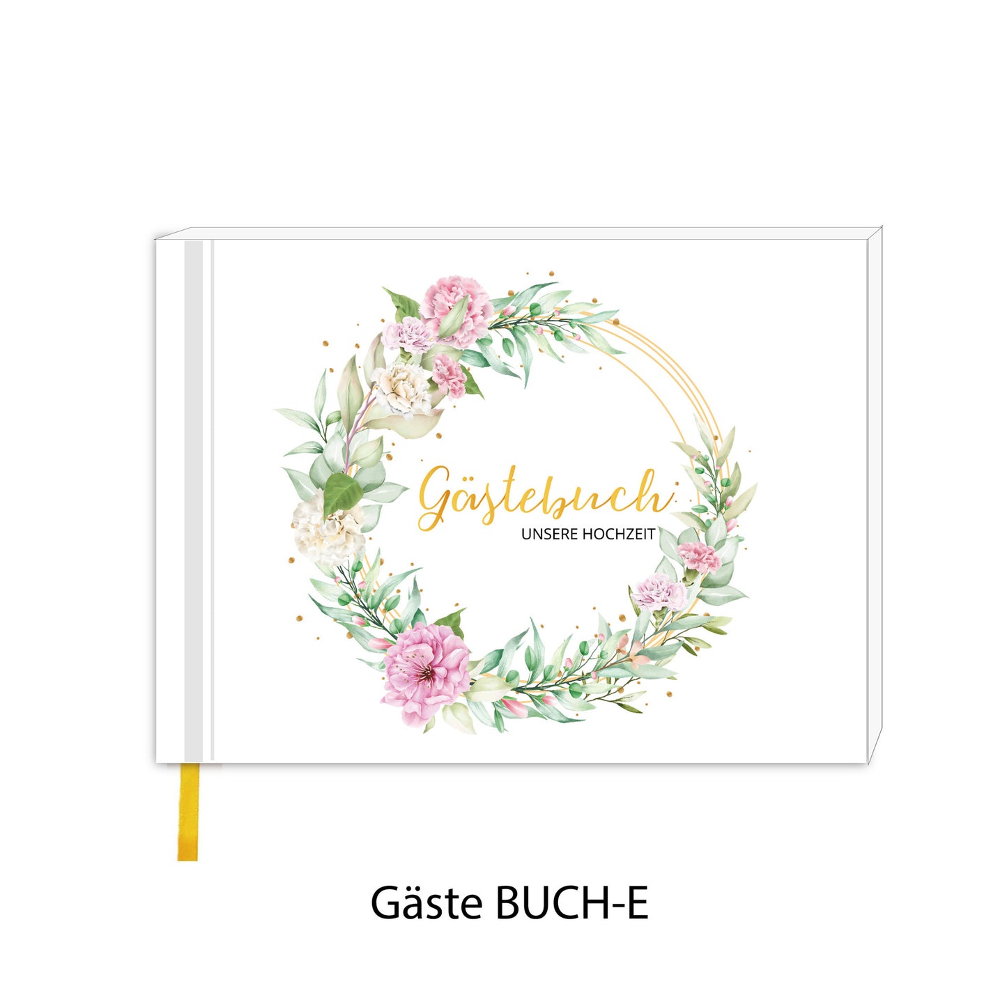 Minimalist Wedding Guest Book - Spiral Bound with Gold Foil 120 Pages