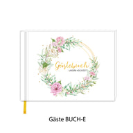 Minimalist Wedding Guest Book - Spiral Bound with Gold Foil 120 Pages