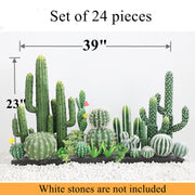 10 Pcs Artificial Cactus Stems Bulk Set Faux Succulent Plants for Landscaping