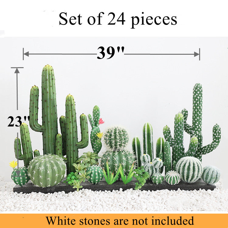 10 Pcs Artificial Cactus Stems Bulk Set Faux Succulent Plants for Landscaping