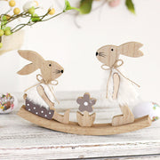 Natural Wooden Easter Bunny Table Centerpiece Bulk Quantity Decorative Home Decor