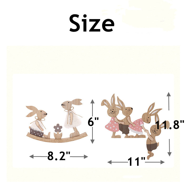 Natural Wooden Easter Bunny Table Centerpiece Bulk Quantity Decorative Home Decor