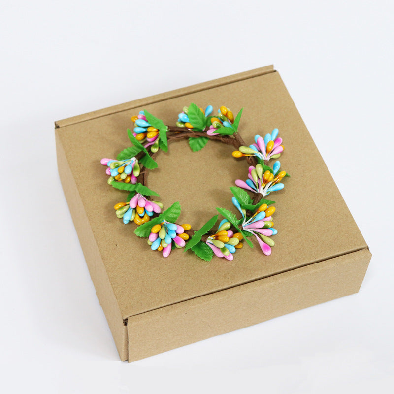10 Inch Artificial Easter Wreath 1 Pc for Candleholder Table Centerpiece
