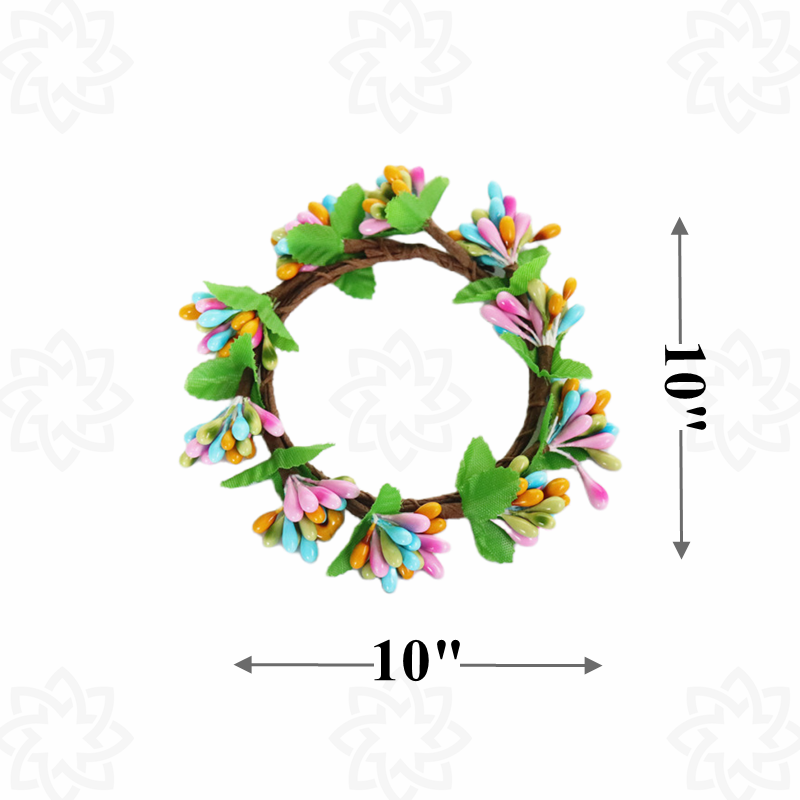 10 Inch Artificial Easter Wreath 1 Pc for Candleholder Table Centerpiece