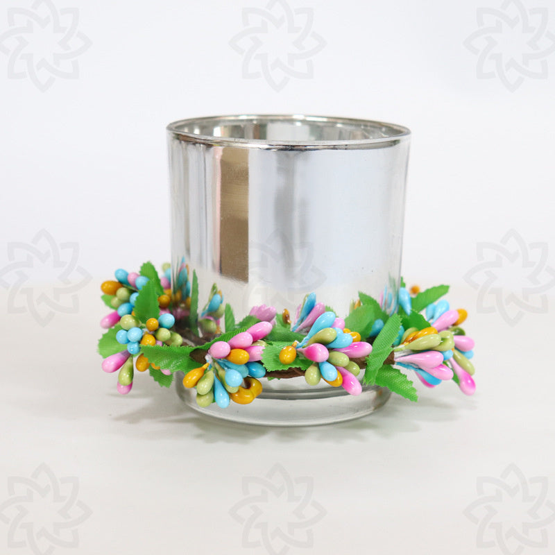 10 Inch Artificial Easter Wreath 1 Pc for Candleholder Table Centerpiece