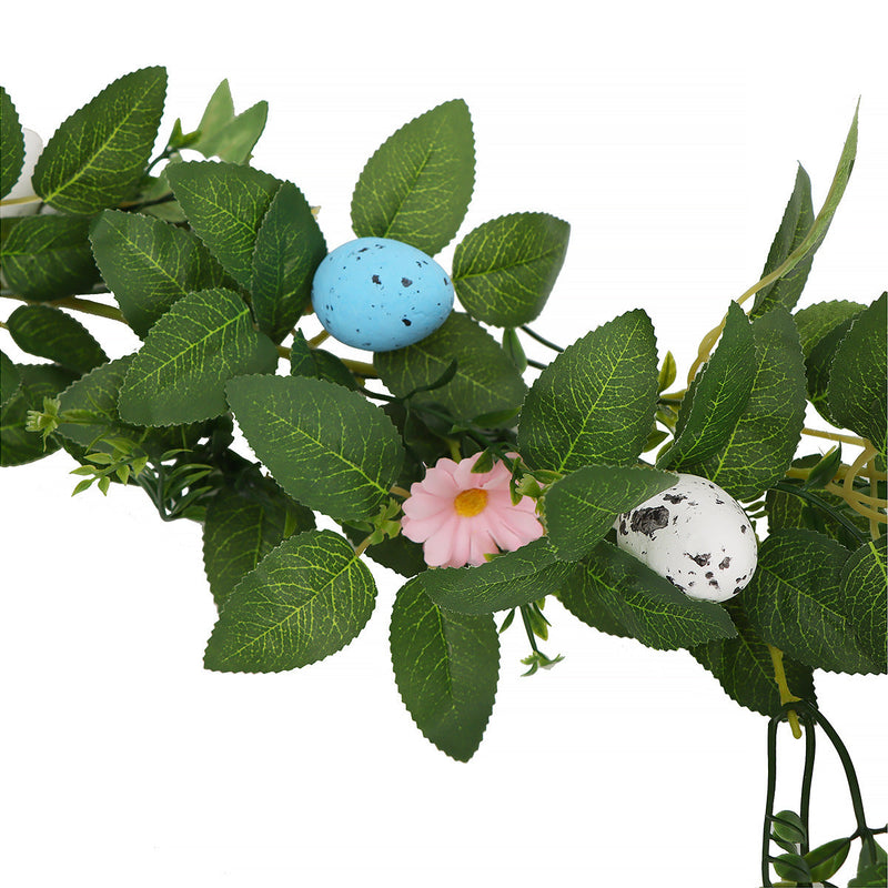 6.5 Ft Artificial Easter Garland with Eggs, Bulk Decorative Spring Wreath