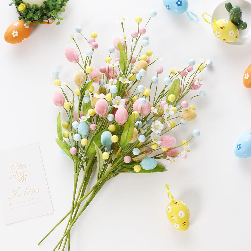 Artificial Easter Floral Stems Bulk 12 Inch 10 Pcs Artificial Flower Bush for Party Decor