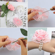 10 Pcs Elastic Pearl Wrist Bracelets Bands for DIY Wedding Corsage Flowers Accessories Bulk