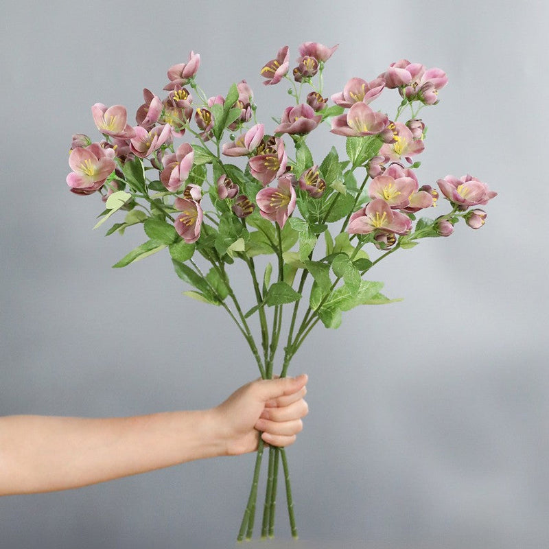 21 Inch Artificial Silk Eranthis Branch Stems, 10 Pcs Bulk Pack