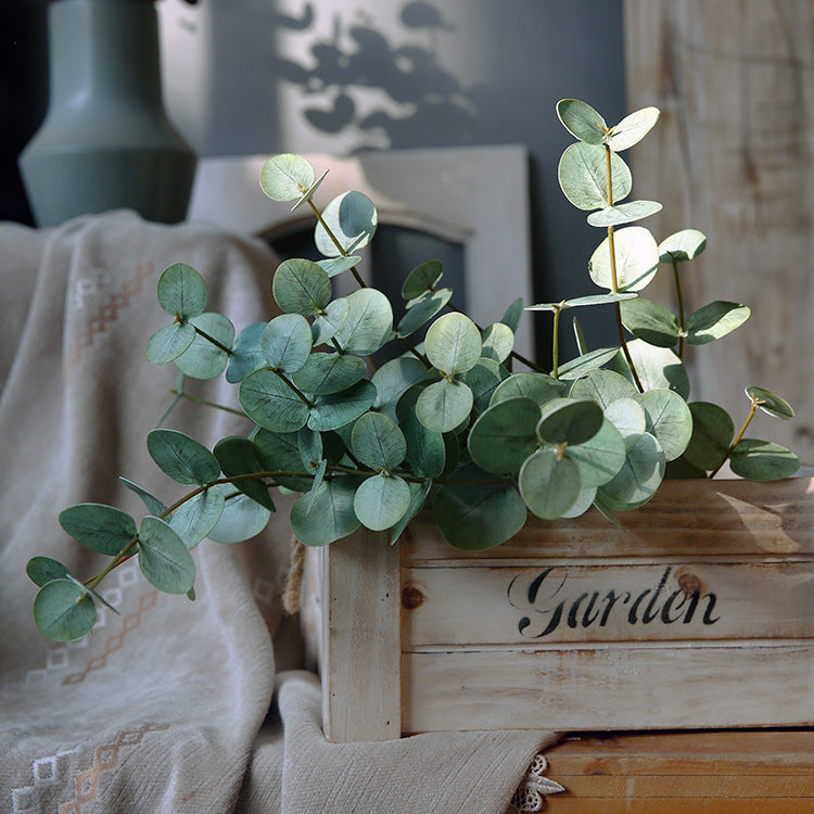 19 Inch Artificial Eucalyptus Stems 10 Pcs Bulk Silk Leaves Green Foliage Plants