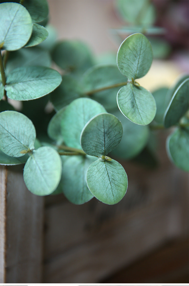 19 Inch Artificial Eucalyptus Stems 10 Pcs Bulk Silk Leaves Green Foliage Plants