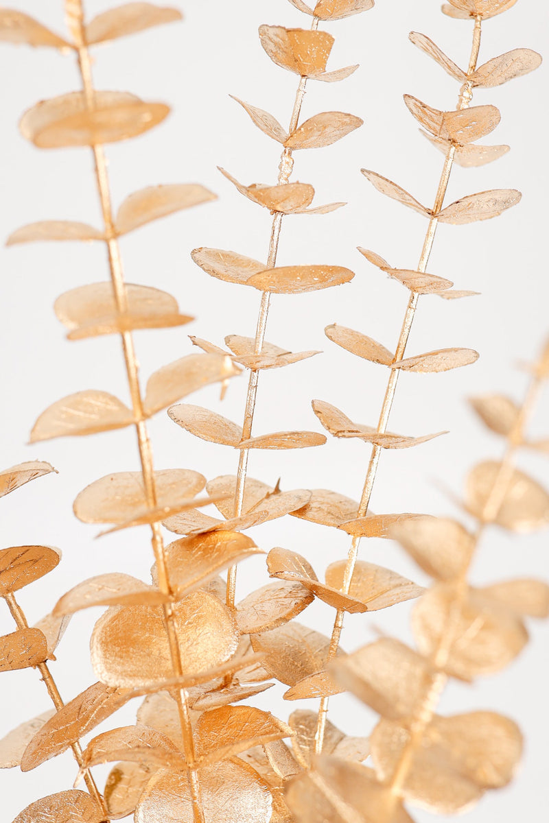 Artificial Golden Eucalyptus Leaves 50 Pcs Bulk Silk Foliage for Floral Arrangements