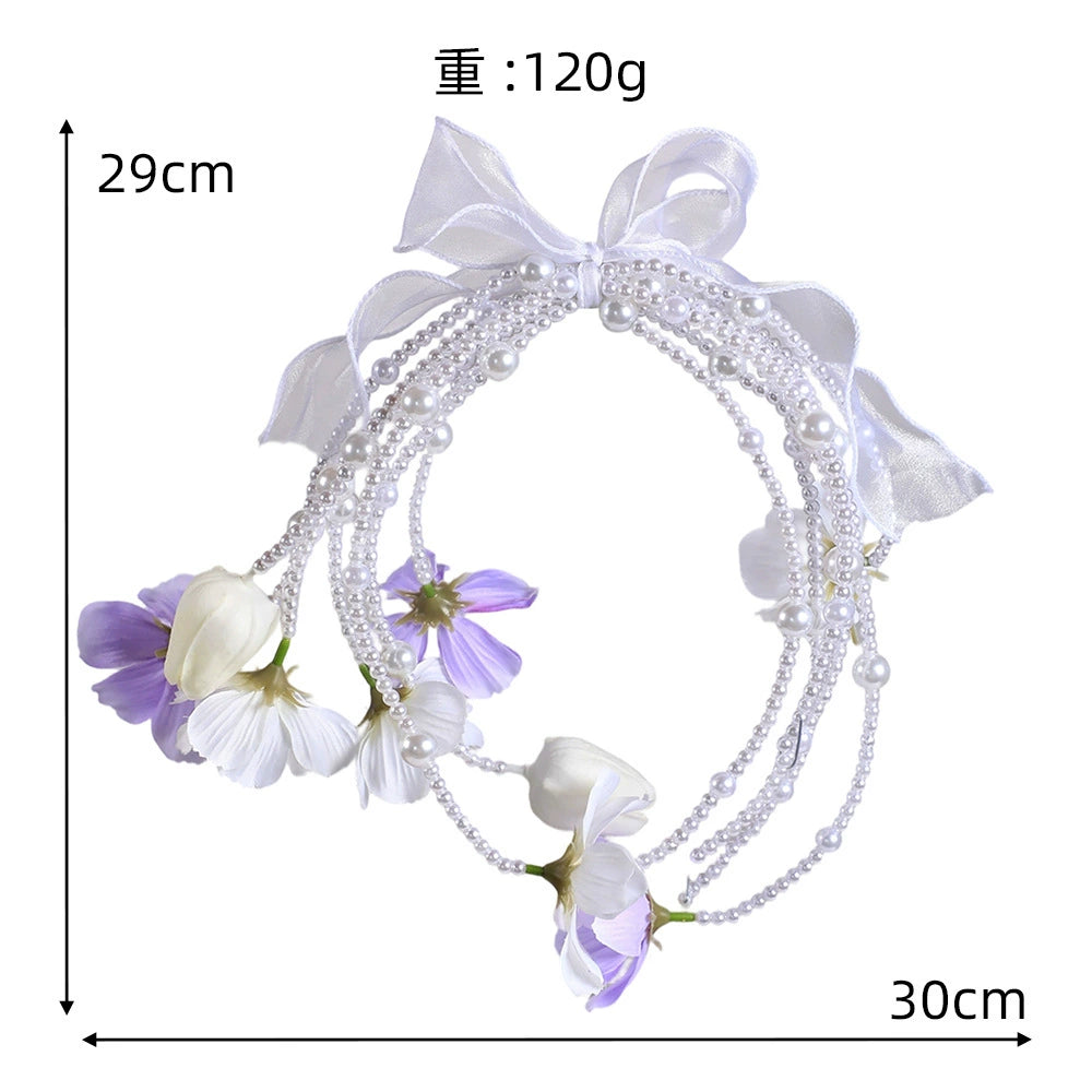 European Style Calla Lily Pearl Chain Waterfall Bridal Bouquet - Elegant Wedding Handheld Bouquet