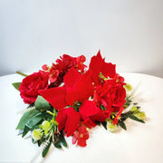 19 Inch Artificial Velvet Silk Christmas Poinsettia Bush Bouquet, Bulk Quantity
