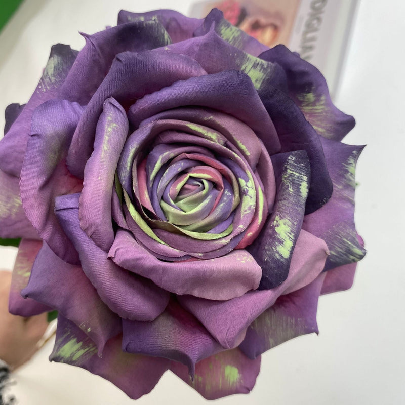 40 Pcs Teal Silk Tea Rose Artificial Flowers Long Stems 1970s Retro Theme Bulk Wholesale