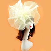 Extra Large Artificial Flower Hat Veil with Feather Mesh Net for DIY Wedding Tea Centerpieces, Bulk Quantity