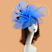 Extra Large Artificial Flower Hat Veil with Feather Mesh Net for DIY Wedding Tea Centerpieces, Bulk Quantity