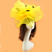 Extra Large Artificial Flower Hat Veil with Feather Mesh Net for DIY Wedding Tea Centerpieces, Bulk Quantity