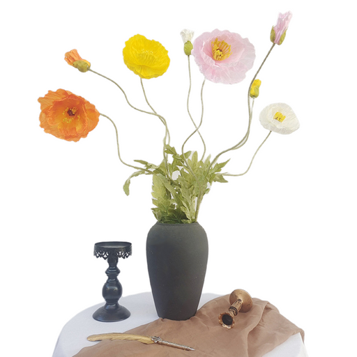 41 Inch Extra Large Artificial Silk Poppy Flowers, Long Stems, Bulk Wholesale for Tall Vases