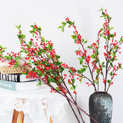 35 Inch Extra Long Artificial Holy Berries Branches with Leaves, Bulk Christmas Floral Stems