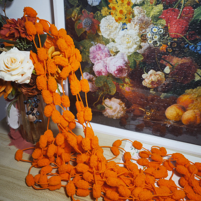 43 Yard Extra Long Marigold Garland Bulk, Artificial Marigold Flowers for Wedding, Party, Diwali, Fall Decor