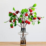 37 Inch Extra Tall Artificial Wax Apple Fruit Stems Bulk for Floor Vase Decor