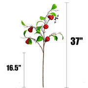 37 Inch Extra Tall Artificial Wax Apple Fruit Stems Bulk for Floor Vase Decor
