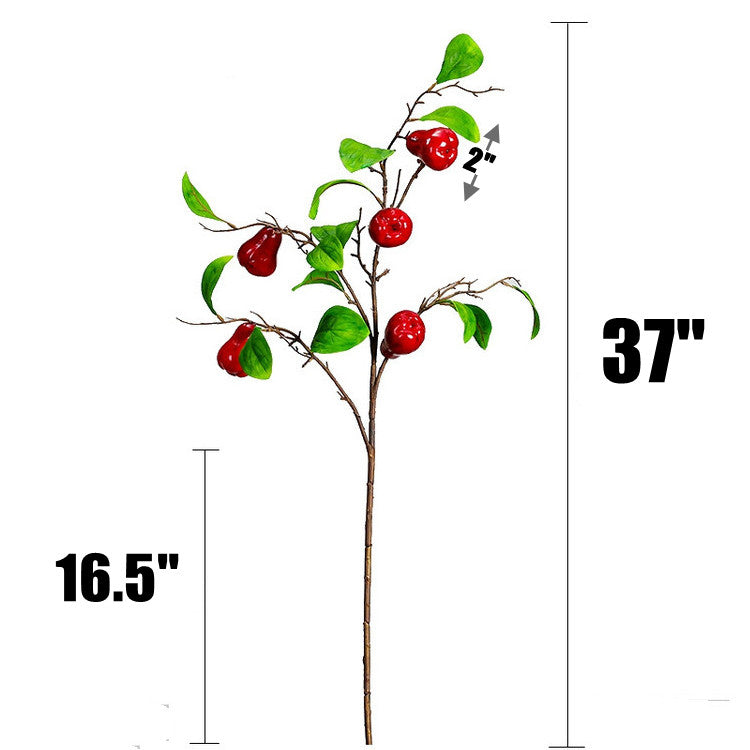 37 Inch Extra Tall Artificial Wax Apple Fruit Stems Bulk for Floor Vase Decor