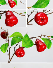 37 Inch Extra Tall Artificial Wax Apple Fruit Stems Bulk for Floor Vase Decor