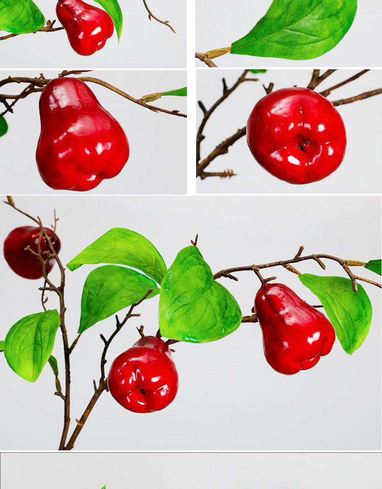 37 Inch Extra Tall Artificial Wax Apple Fruit Stems Bulk for Floor Vase Decor