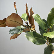 43 Inch Real Touch Magnolia Branch, Lifelike Silk Artificial Flower Stem for Wedding and Home Decor