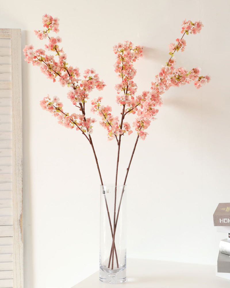40 Inch Extra Long Cherry Blossom Stems 10 Pcs Silk Artificial Flowers for Tall Vases