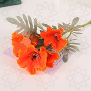 20 Inch Artificial Faux Poppy Bush 1 Stem Silk Flower for Home Decor
