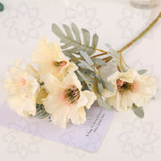20 Inch Artificial Faux Poppy Bush 1 Stem Silk Flower for Home Decor