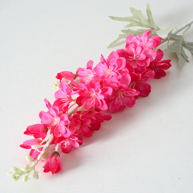 3 Pcs 33 Inch Artificial Silk Delphinium Larkspur Flower Stems