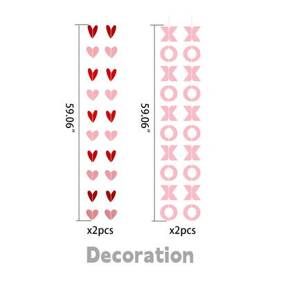 Pink Heart Spiral Wedding Decorations - 7 Styles Valentine's Day Proposal Paper Flower Ball Garlands