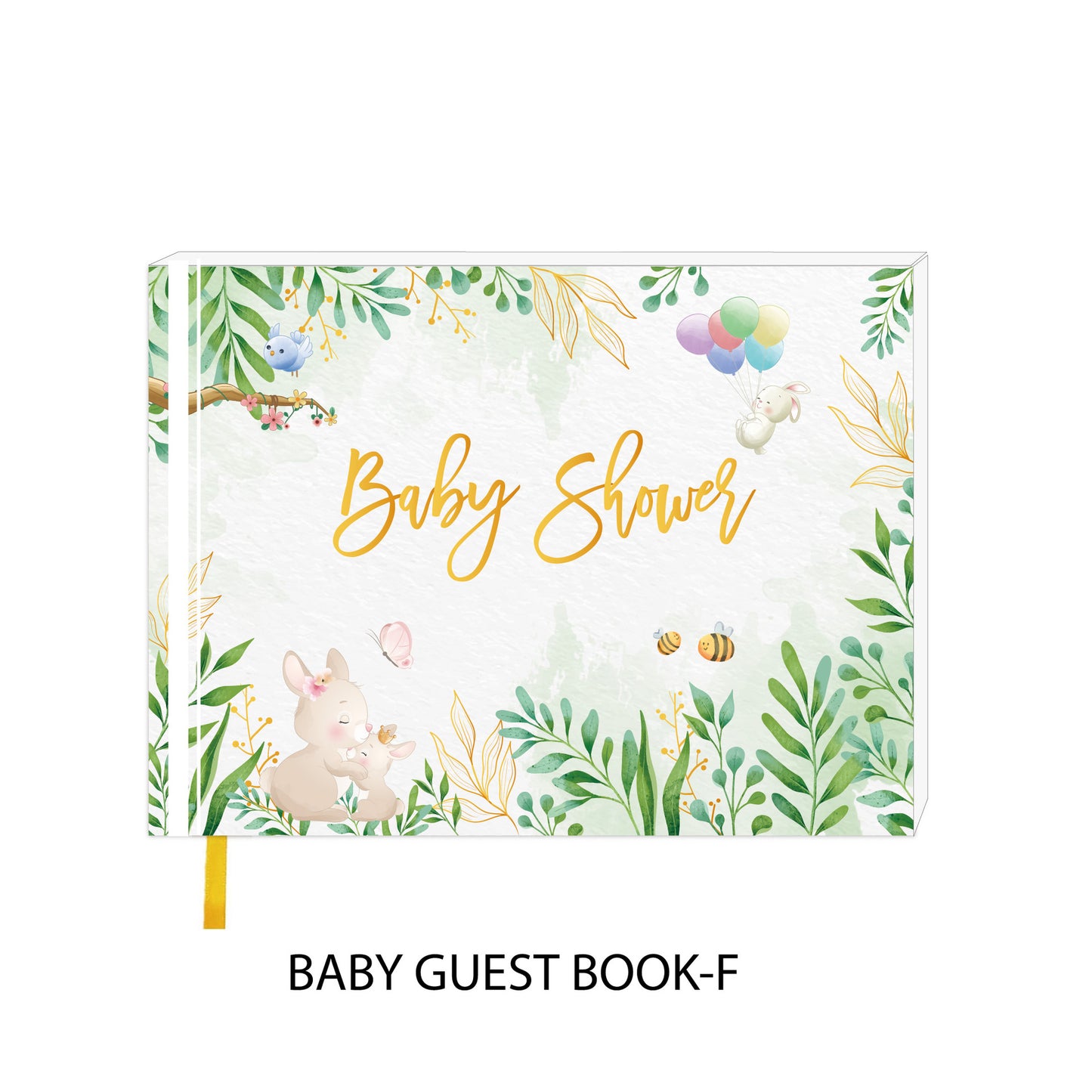 Minimalist Wedding Guest Book - Spiral Bound with Gold Foil 120 Pages