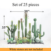 10 Pcs Artificial Cactus Stems Bulk Set Faux Succulent Plants for Landscaping