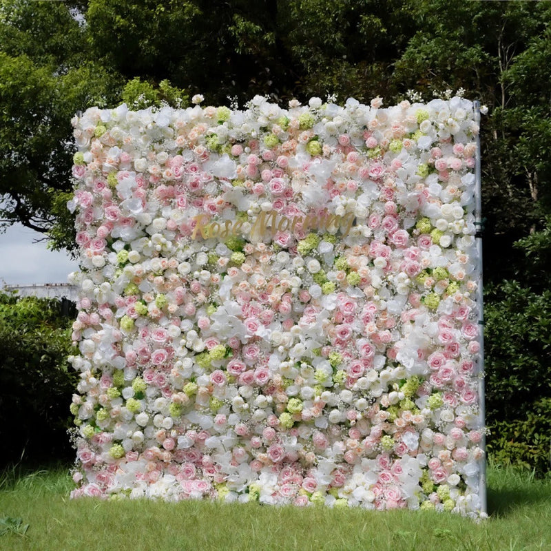 5D Fabric Floral Wall Panels Bulk Set, Customizable Luxury Artificial Flowers for Event Decor