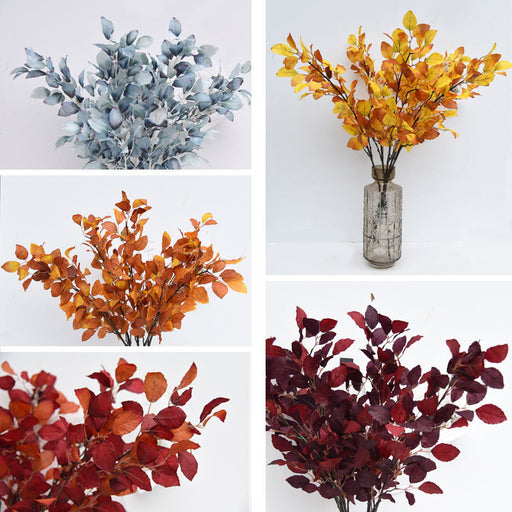 39 Inch Extra Tall Autumn Fagus Leaf Plum Branches 6 Stems Fall Artificial Plants