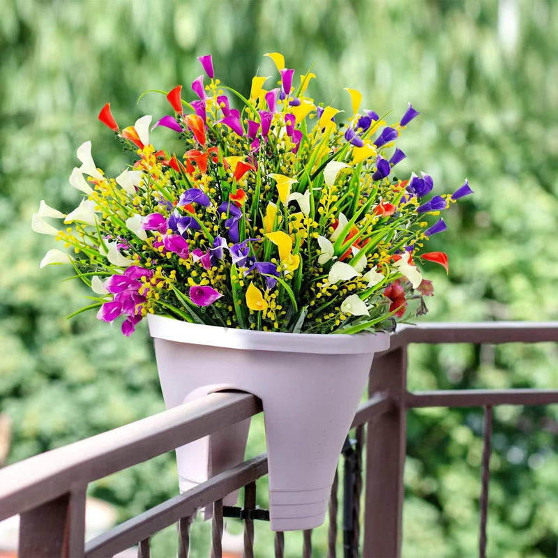 10 Bundles Artificial Calla Lily Flowers 12 Inch UV Resistant Faux Greenery for Outdoors
