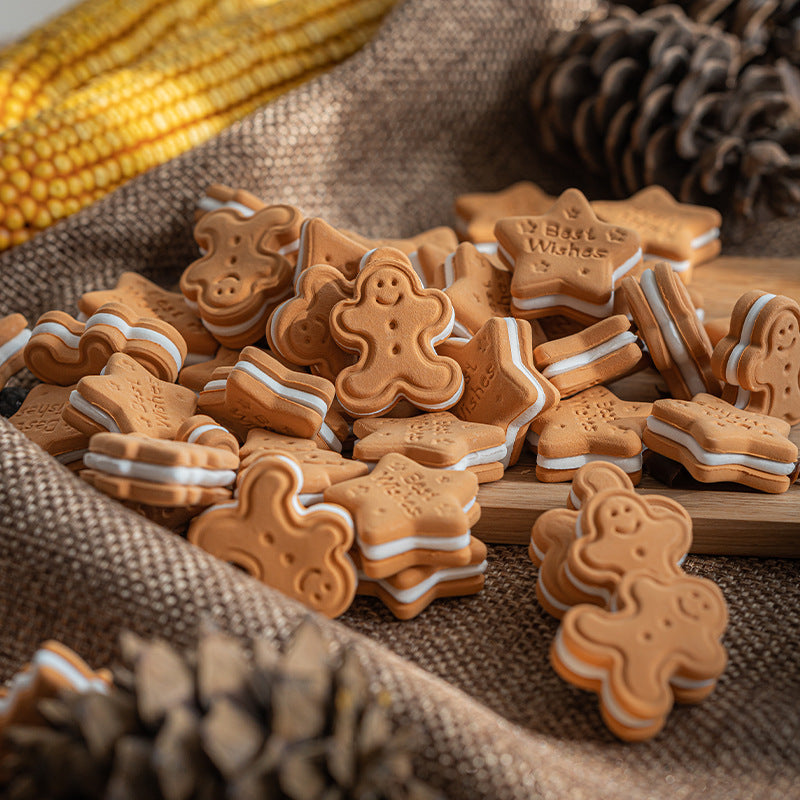 Artificial Gingerbread Cookie Decorations 12 Pcs Realistic Biscuits Christmas Ornaments